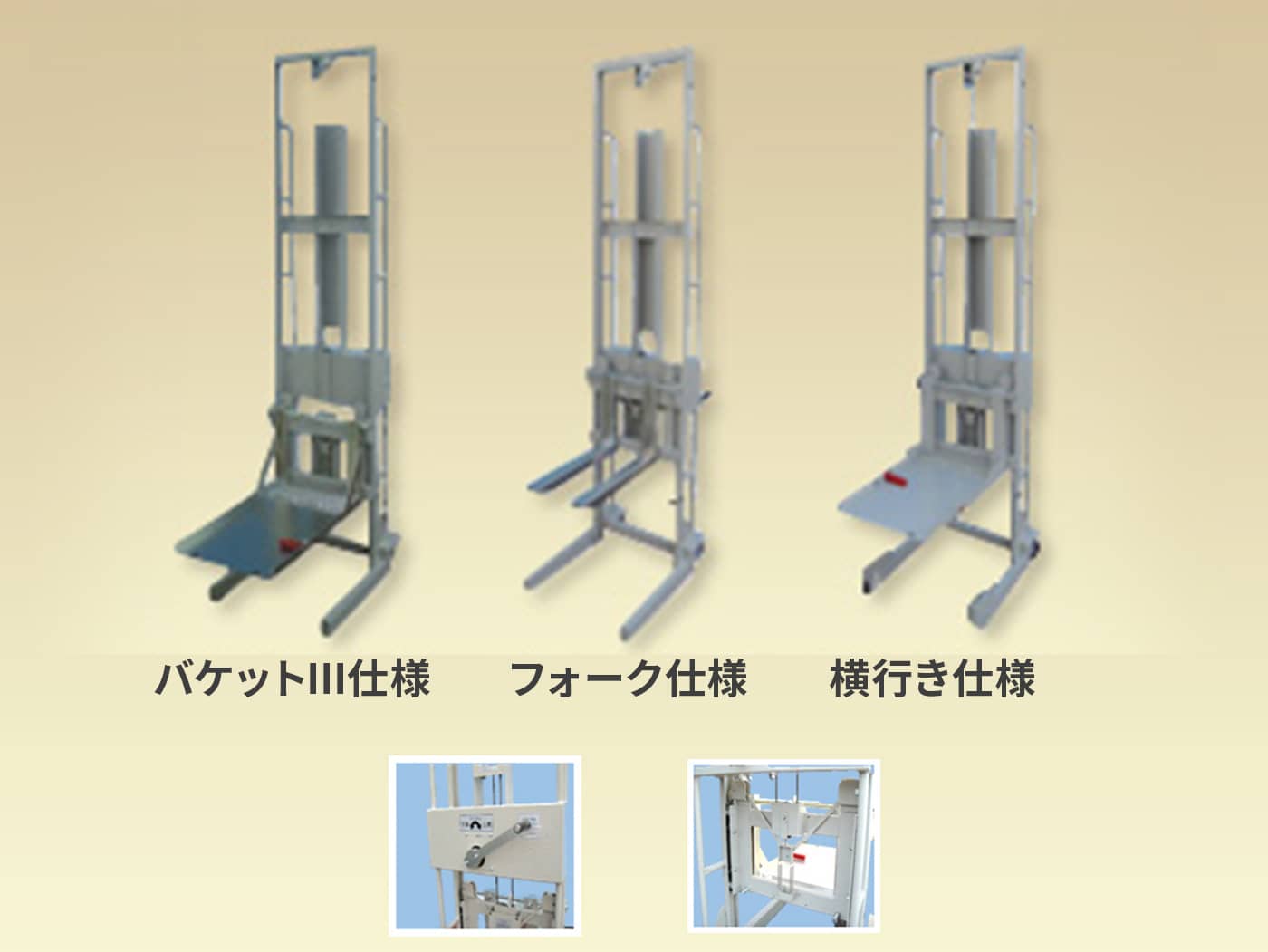 バケットⅢ仕様 フォーク仕様横行き仕様