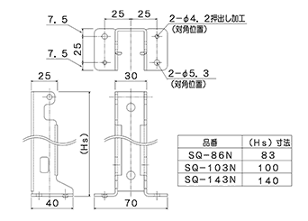 保護板支柱 SQ-86N、SQ-103N、SQ-142N