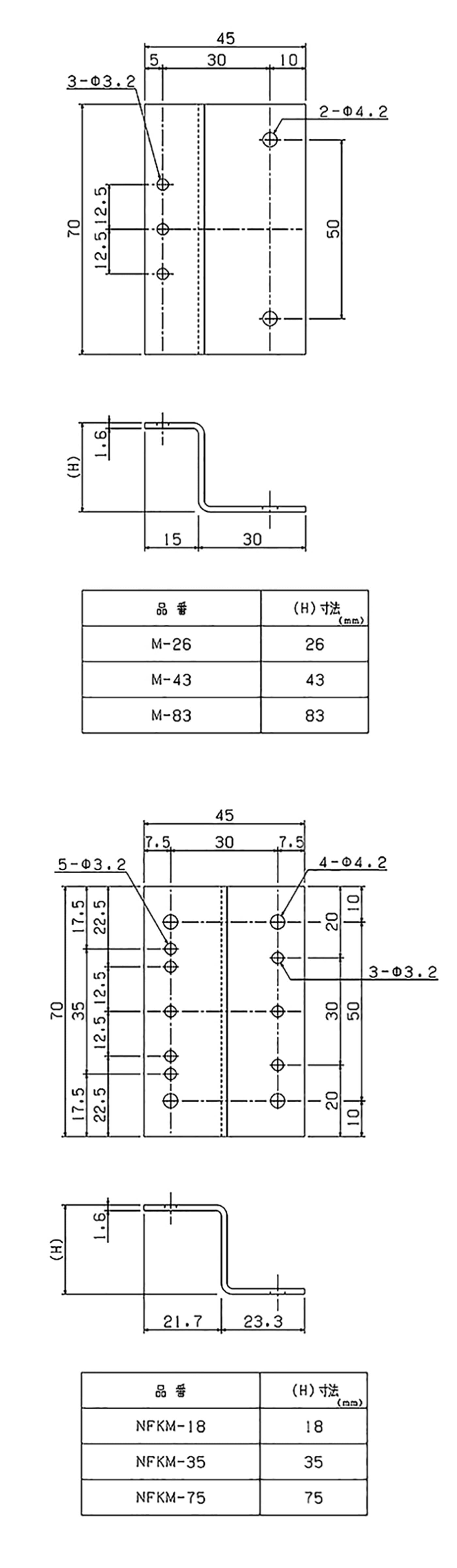 主幹MCCB取付金具1